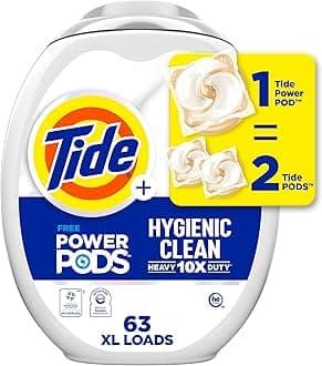 Hygienic Clean Heavy Duty 10x Free Power PODS Laundry Detergent, 63 count, Unscented, For Visible and Invisible Dirt
