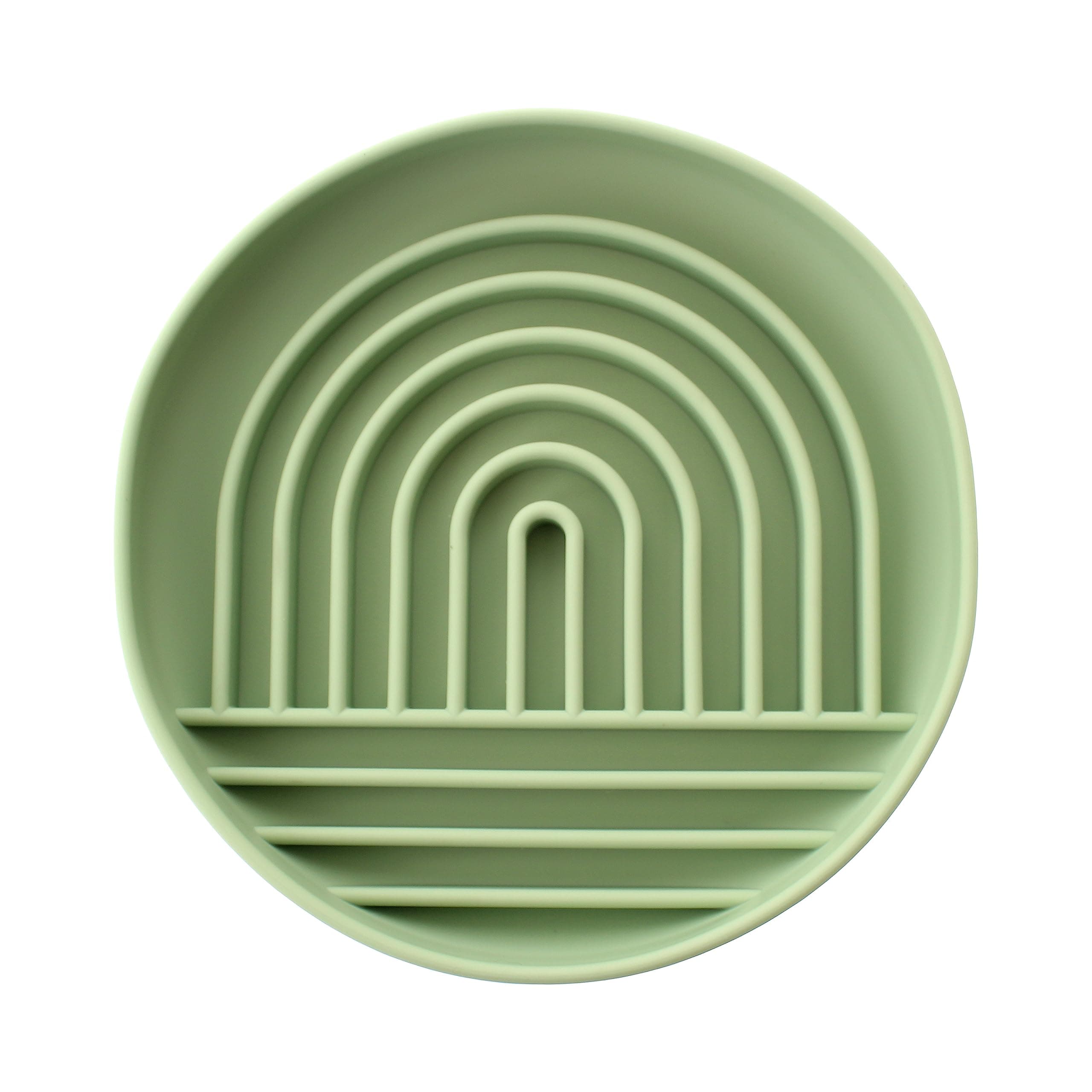 Silicone Slow Feeder Bowl With Suction Base (Green)