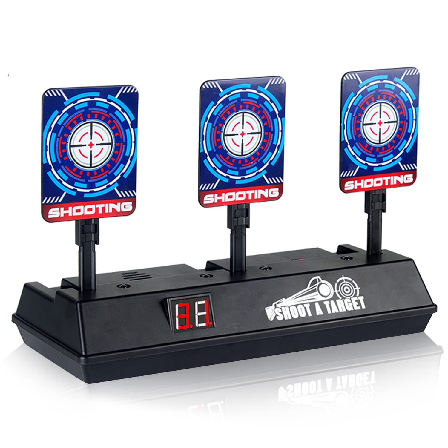 TORMEN Electronic Shooting Target for Nerf Gun Foam Dart, Digital Scoring Auto Reset Targets with Light Sound Effect