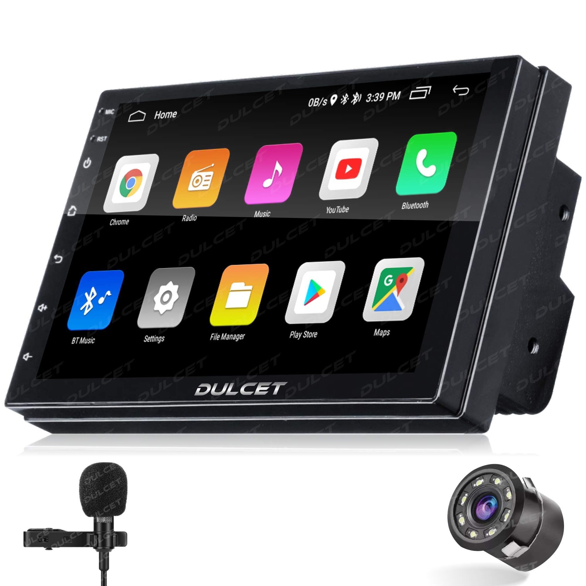 DULCET DC-116AT Universal Fit 7 inch Android 9.0 Car Stereo with 1GB RAM/16 GB Internal Memory/Quad Core Processor/HD IPS Display/Capacitive Touch Screen/Gorilla Glass Protection