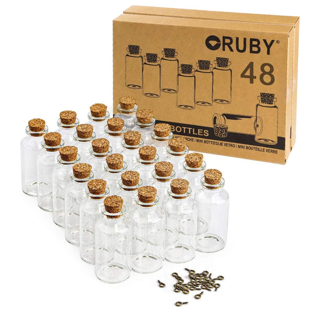 48 Mini Glass Jars Bottles