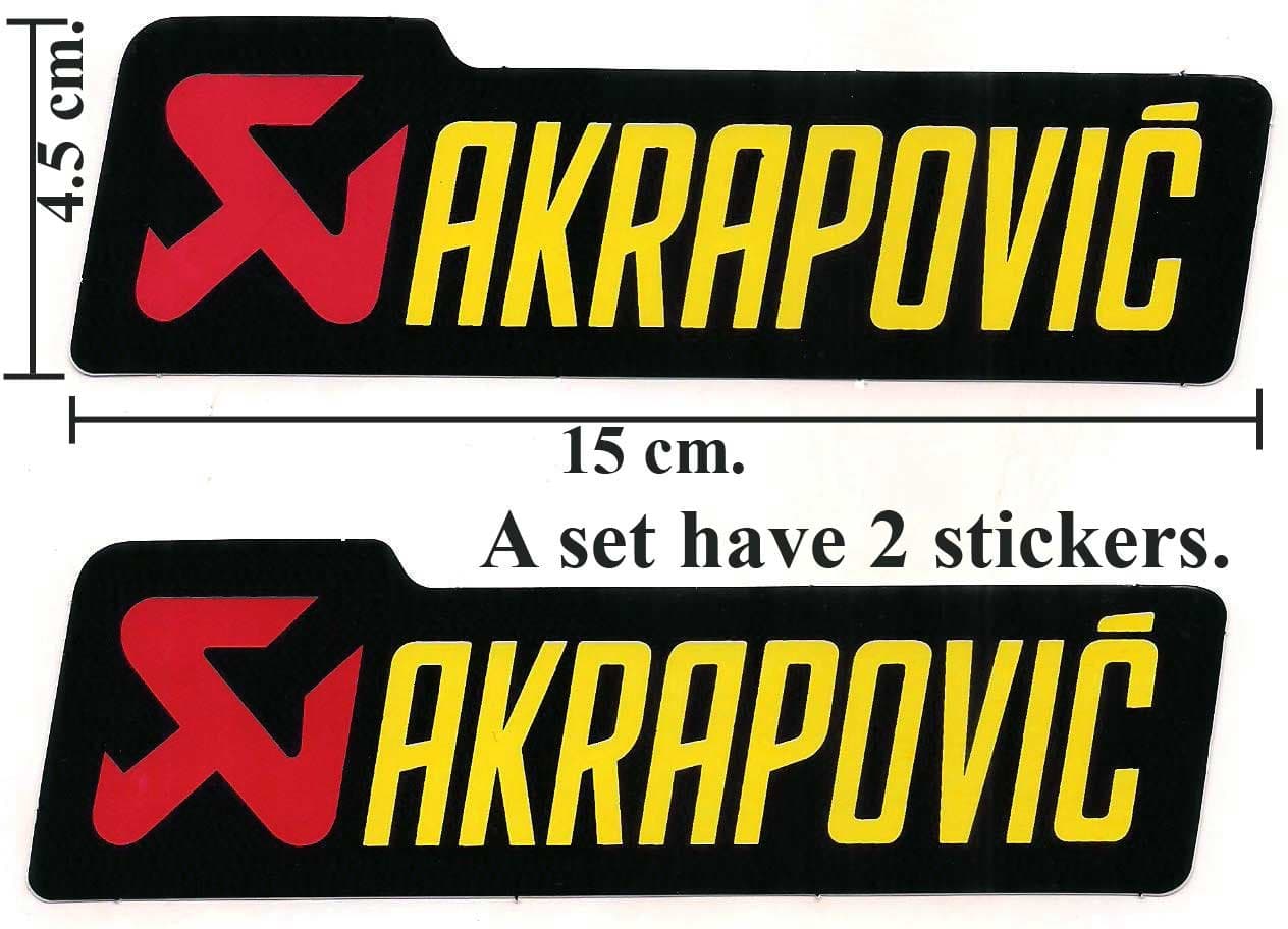 2x Sticker Decal Akrapovic Size 15x4.5 cm.