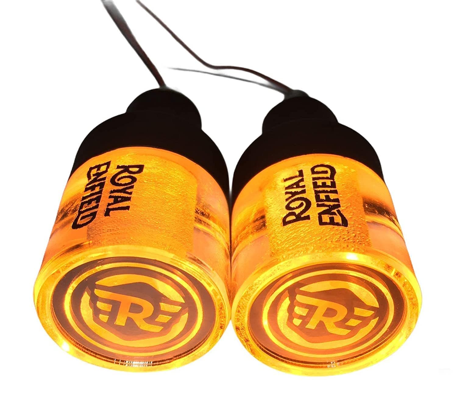 A4S SUTOMOTIVE & ACCESSORIES Handle Bar End Indicator LED Light Side Weights for Bullet Bike Classic Standard Electra Thundirbird 350 500