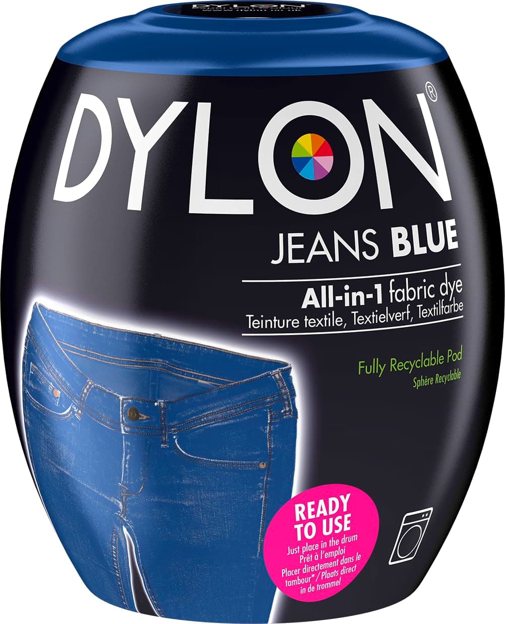 DYLON Washing Machine Fabric Dye Pod for Clothes & Soft Furnishings, 350g – Jeans Blue