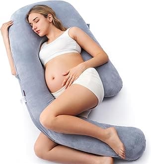 - Momcozy Pregnancy Pillow for Sleeping, Dreamlign U Pro Maternity Pillow with Adjustable Leg Pillow, Removable Cover - Support for Back, Hip, Belly, Legs for Pregnant Women, 50-72 Inch Full Body Pillow