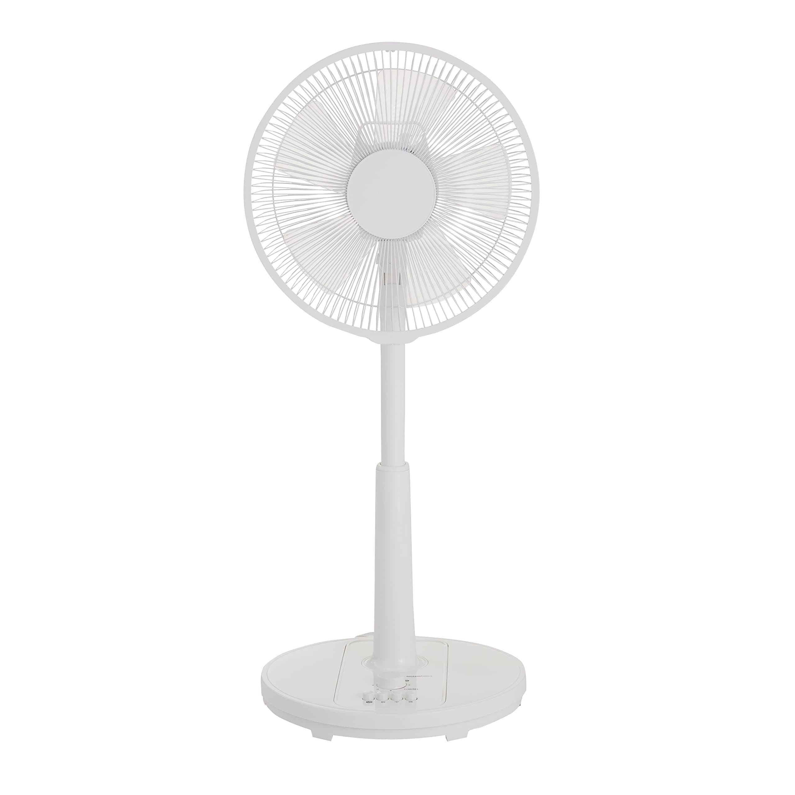 Amazon Basic Living Fan, Oscillating Oscillating with Timer Function, 3 Air Flow Settings, White, Blade Diameter 11.8 inches (30 cm)