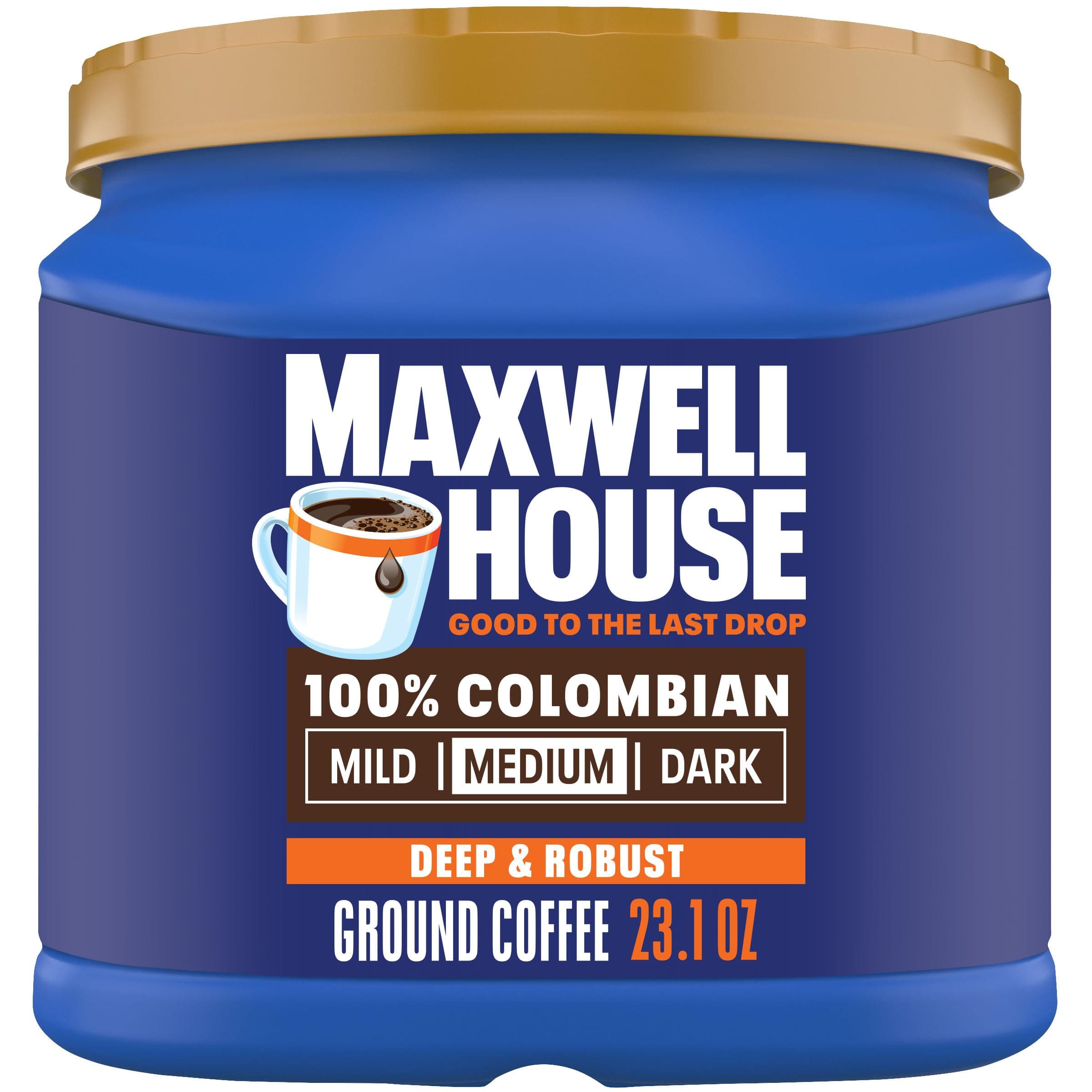 Ground Coffee, 23.1 oz, Medium Roast 100% Colombian