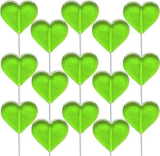 Fruidles Lollipops Mini Heart Shaped Flavored Delicious Lollipop, Individually Wrapped, 5g Lollipop (120 Lollipops, Green Apple)