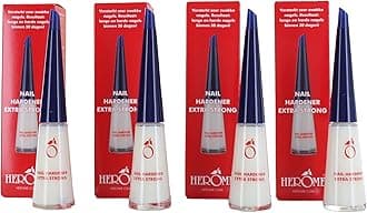 Herome 4-Pack Nail Hardener Extra Strong - Nail Strengthener - Guarantees Strong Nails, First Results In 8 Days - 4 * 10ml.