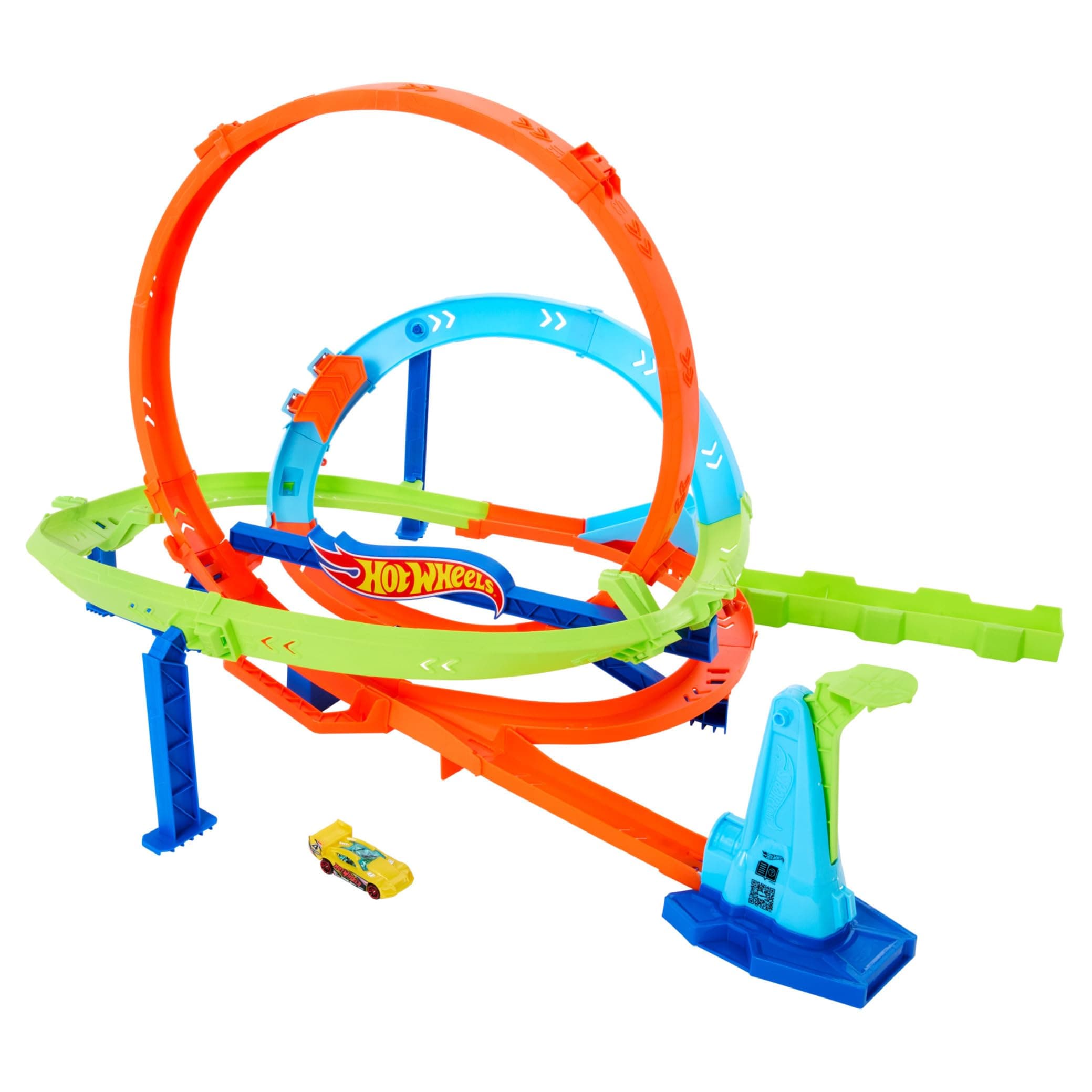 Let's Race Netflix - Toy Car Track Set, Action Loop Cyclone Challenge Track Set, 2 Ways to Play & Easy Storage, with 1:64 Scale Toy Car, HXM94