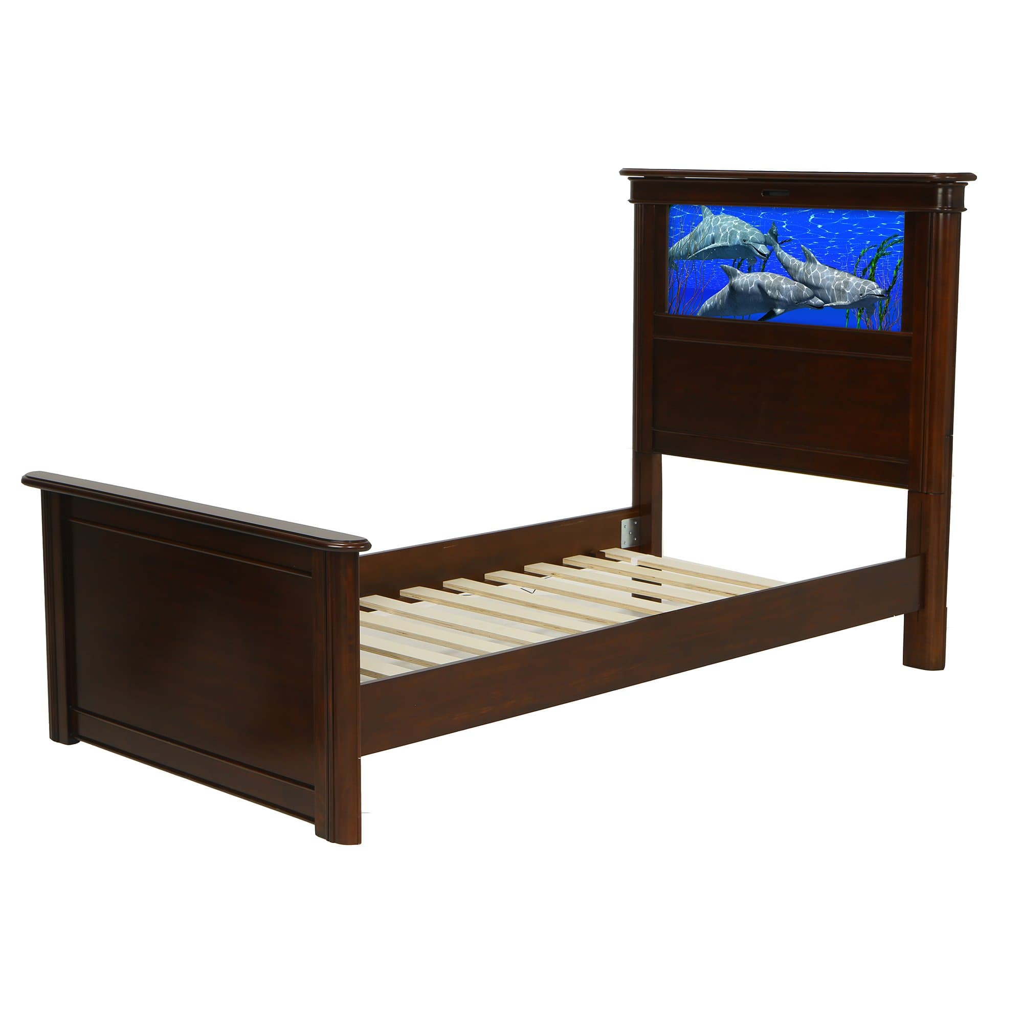 Riviera Twin Bed with Changeable Back-Lit LED Imagery Headboard, Cheshire Cherry