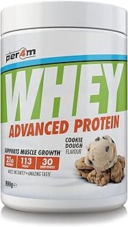 Whey Protein Powder | High Protein Shake for Muscle Growth & Recovery | Low Sugar Gym Supplement | Sports Nutrition Drink + Amino Acids (900g, Cookie Dough)