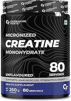 Creatine Powder | Creatine Mono Hydrate | Micronized Creatine Monohydrate 250g Unflavoured for Lean Muscle, Strength & Energy | Gym Supplements For Men - 250g