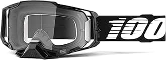 100% ARMEGA Premium Protective Sport Goggles with Ultra HD Lens & Nose Guard (Black - Clear Lens)