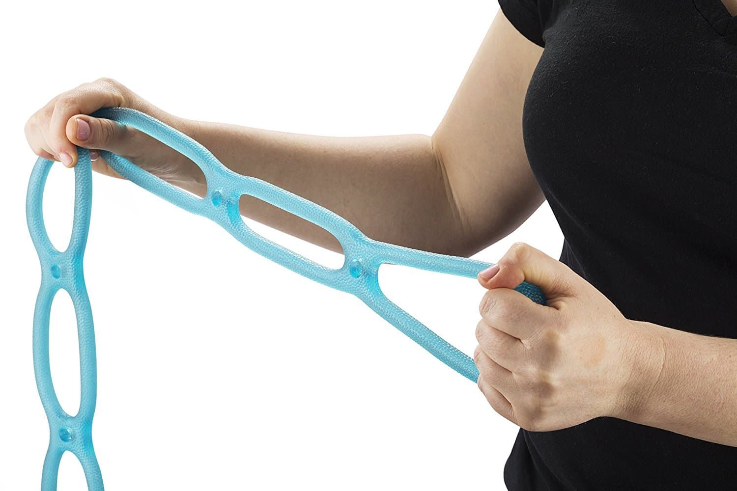 EXERCISE RESISTANCE BAND - Durable and Latex Free with Complete Exercise Guide. Loop Design and Easy to Grip Handles. Physical Therapist written Instructions and Full Guarantee.