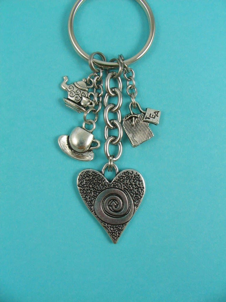 Tea Lover Teapot Teabag Charm Keychain