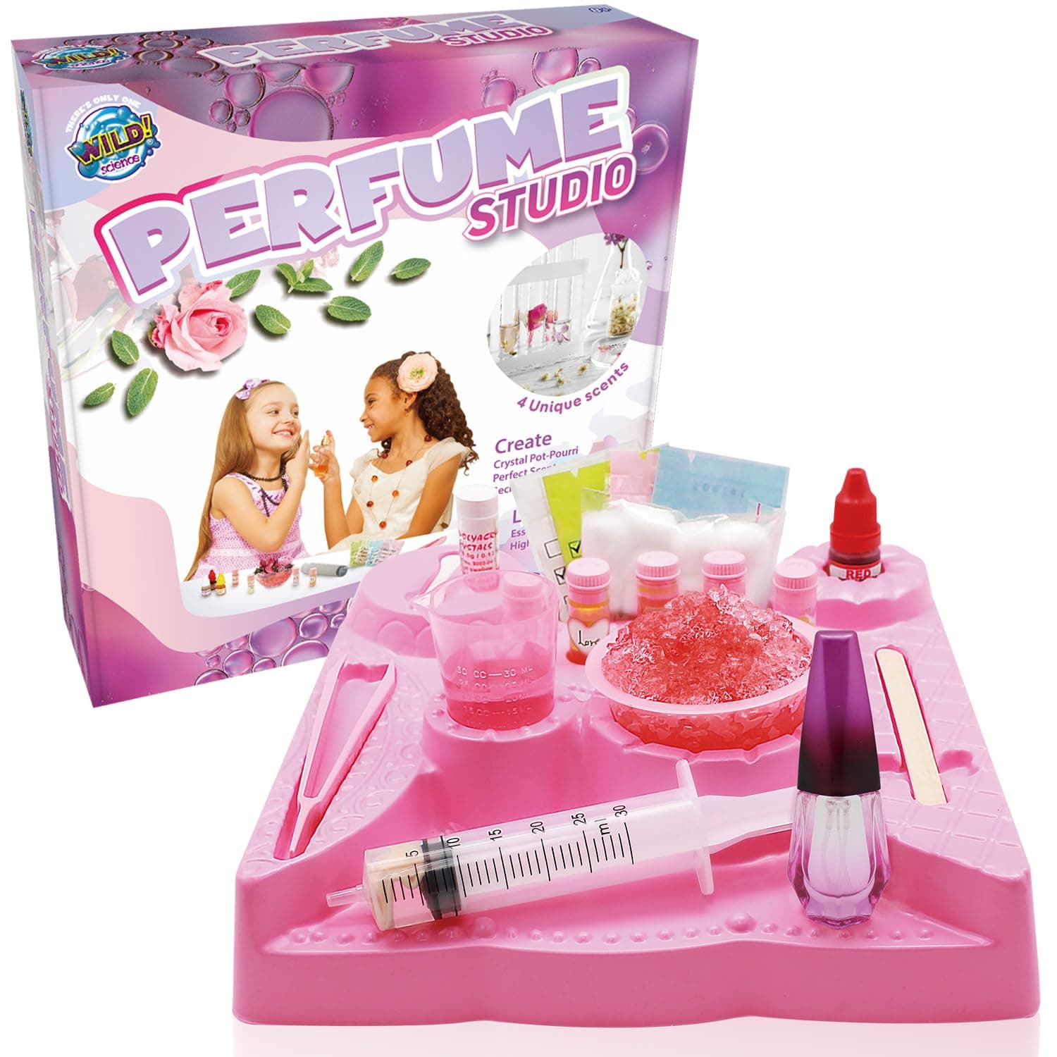 Perfume Making Studio - Kids Potion Kit, Perfume Making Kit for Girls - Create Unique Fragrances, Ruby Scented Crystal Potpourri - Ages 6-10+
