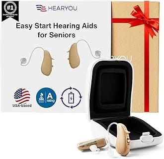 Rechargeable Digital Hearing Aids, 16-Channel Sound Processing, Premium Comfort Design, Pair (Sand Beige)