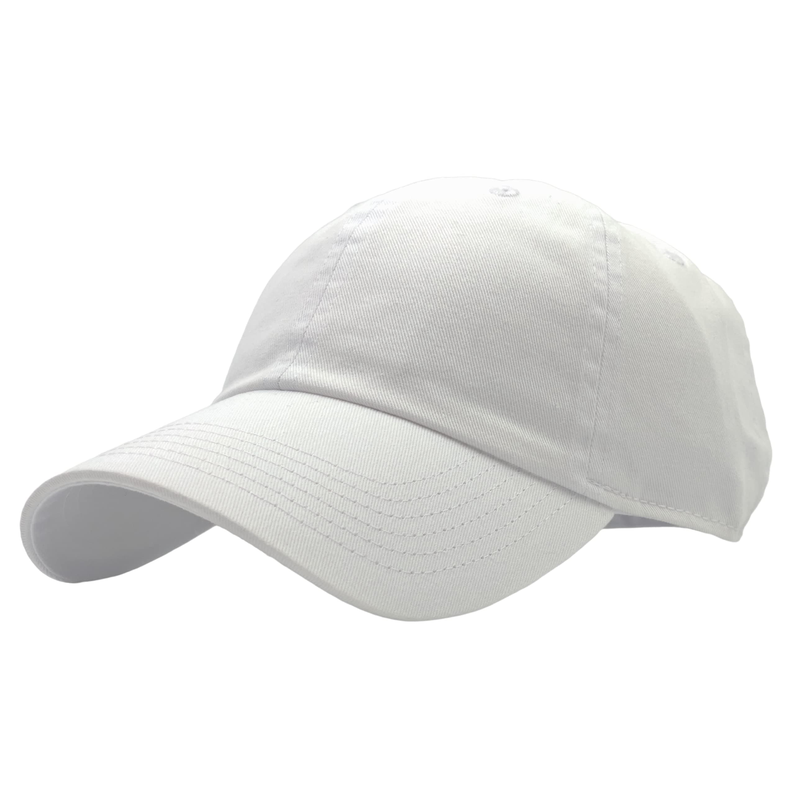 Utmost Unisex Classic Low Profile Cotton Baseball Cap Plain Blank Camoflauge Soft Unconstructed Adjustable Size Dad Hat, White, One size