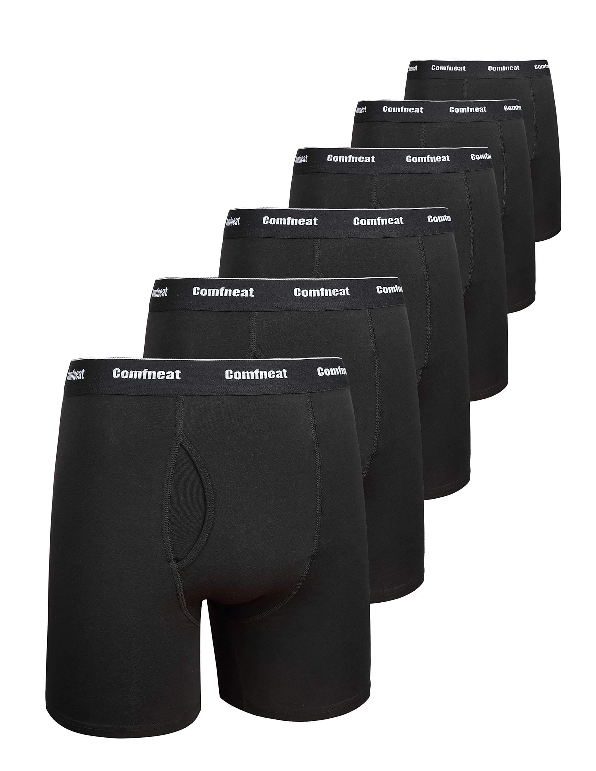 Comfneat Men's 5 or 7-Pack Boxer Briefs Stretchy Comfy Underwear Cotton Spandex Tag Free