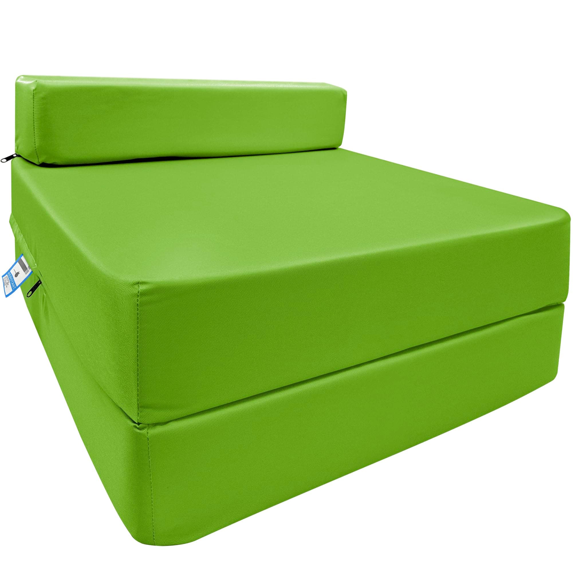 iSTYLE MODE BETTER HOME CHOICE Fold Out Single Z Bed Futon Sofa Chair | Comfortable Fold Out Sofa Mattress | Ergonomically Designed for Guests | Lightweight & Stylish (Lime)
