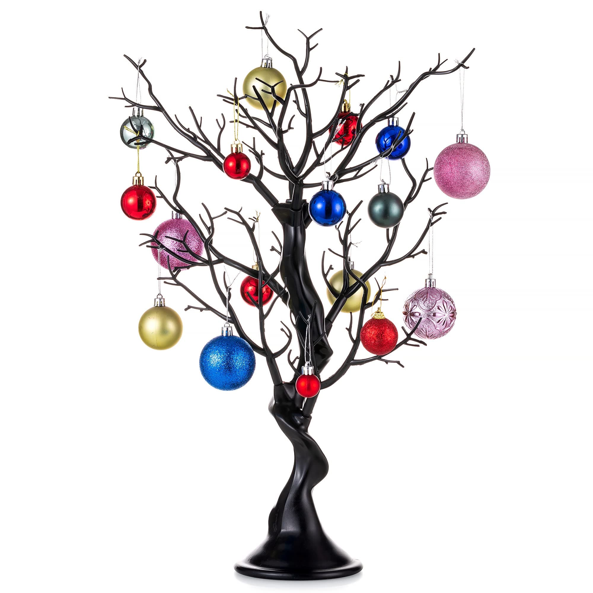 Sziqiqi Easter Twig Tree - 58cm Tall Artificial Halloween Tree, Decorative Christmas Wishing Tree Tabletop Centerpiece for Wedding Birthday Thanksgiving Party Indoor and Outdoor Fake Trees, Black