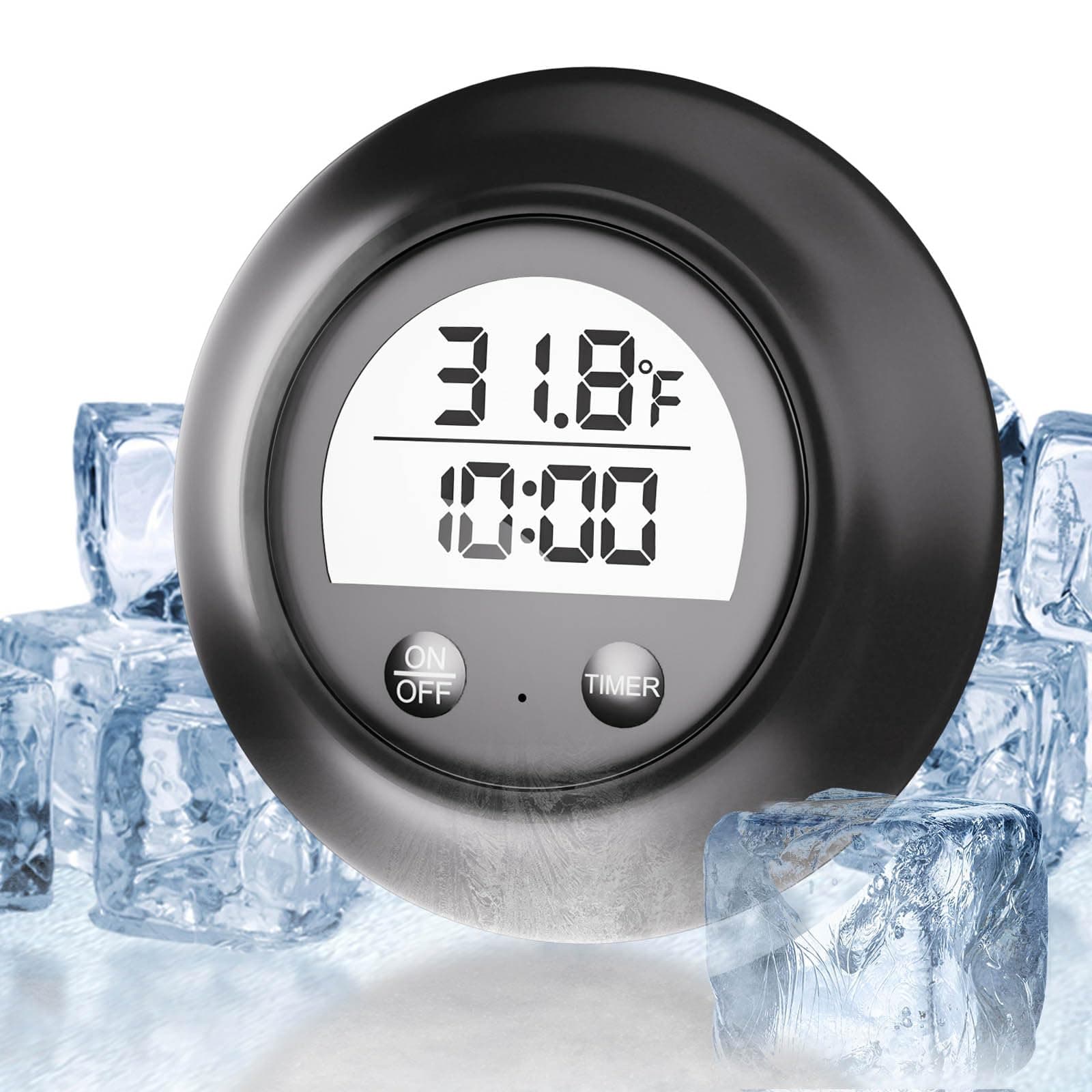 Silicone Cover Ice Bath Thermometer with Timer, Waterproof Floating Water Thermometer for Cold Plunge, Works with Ice Bath Tub Hot Tub Accurate Recovery(Black)
