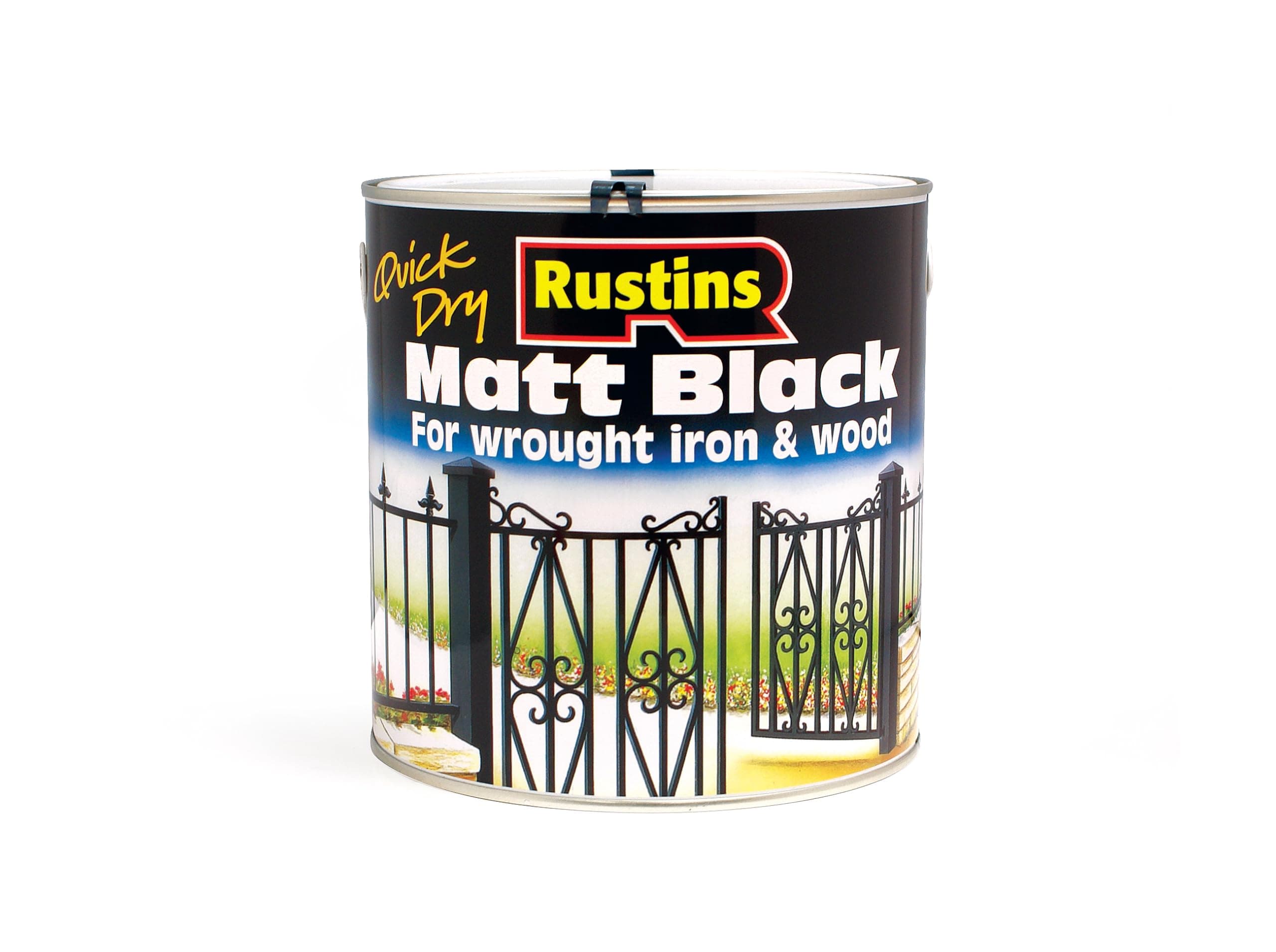 RUSTINS Quick Drying Matt Black Paint 2.5L -Easy DIY Application for a Professional Finish in Minutes, Ideal for Interior & Exterior Surfaces