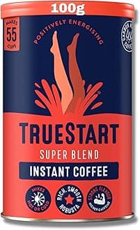 Barista Grade Super Blend Strong Instant Coffee – 1 x 100g (55 Cups) Premium Freeze-Dried Coffee Granules, Mycotoxin-Free, Antioxidant Rich, Strong & Smooth with 100% Full Flavour