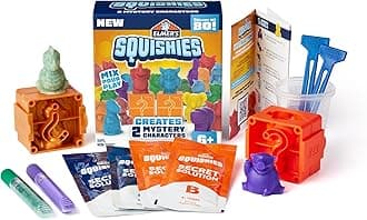 ELMER'S Squishies Kids’ Activity Kit, DIY Squishy Toy Kit Creates 2 Mystery Characters, 12 Piece Kit