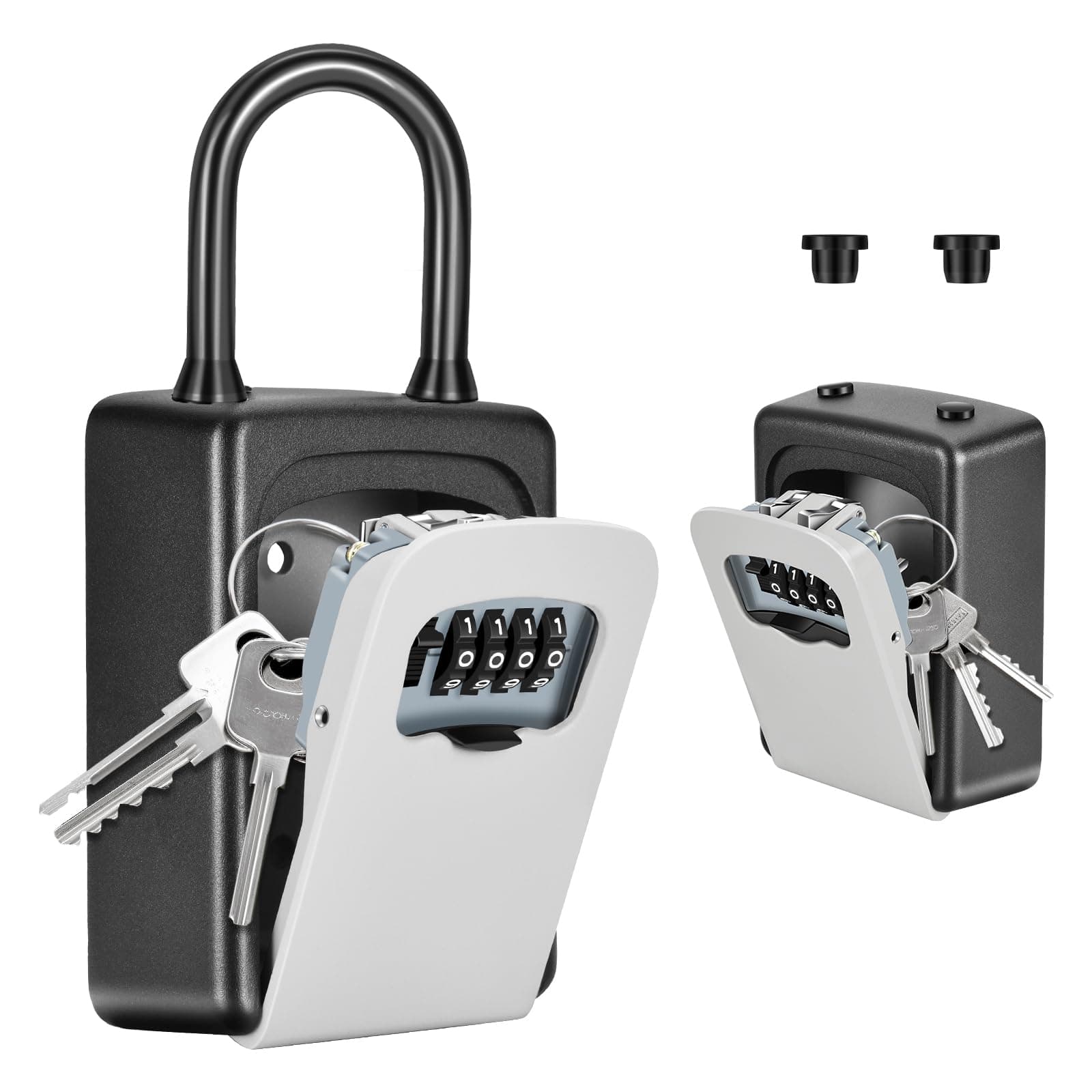 Key Lock Box Wall Mounted, Upgrade Clearly Visible Keys, Portable Lock Box for House Key, Key Safe Security Lock Box for Indoor, Outdoor, Garage, Garden, Store