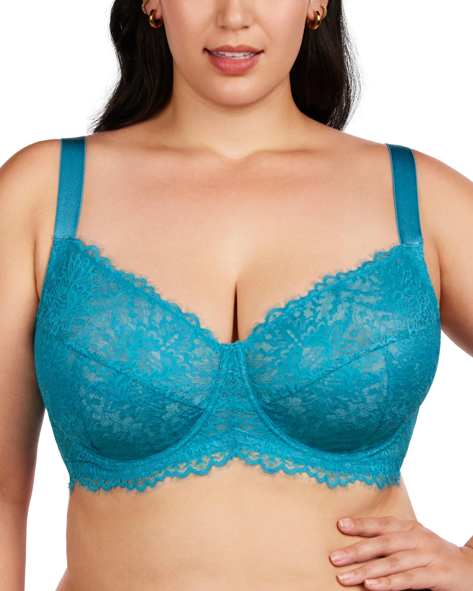 HSIA Minimizer Bra for Women - Plus Size Full Coverage Lace Bra with Underwire, Non Padded