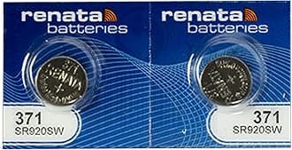 Findingking Renata 371 SR920SW Silver Oxide Watch Battery 1.55V, 2 Batteries