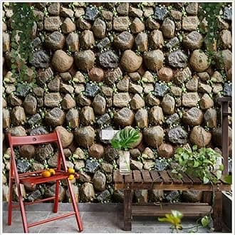 UNIVOCEAN 3D Big Stone Wall Decor PVC Waterproof HD Wall Paper (500 X 45 cm)