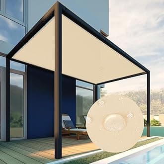 Patio Paradise 24' x 27' Waterproof Sun Shade Sail Rectangle Shade Cloth with Grommets, 260 GSM Patio Canopy Awning 95% UV Block for Backyard Deck Pergola Replacement Cover, Beige, Customized