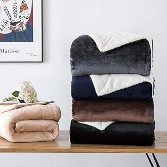 IR Imperial Rooms Coffee Sherpa Fleece Throw Blanket Twin Size for Bed - Wholesale Bulk Pack of 12 Sherpa Blankets - Soft Fluffy Throw Blankets for Hotels, Guest Bedroom, 60x80 Inches