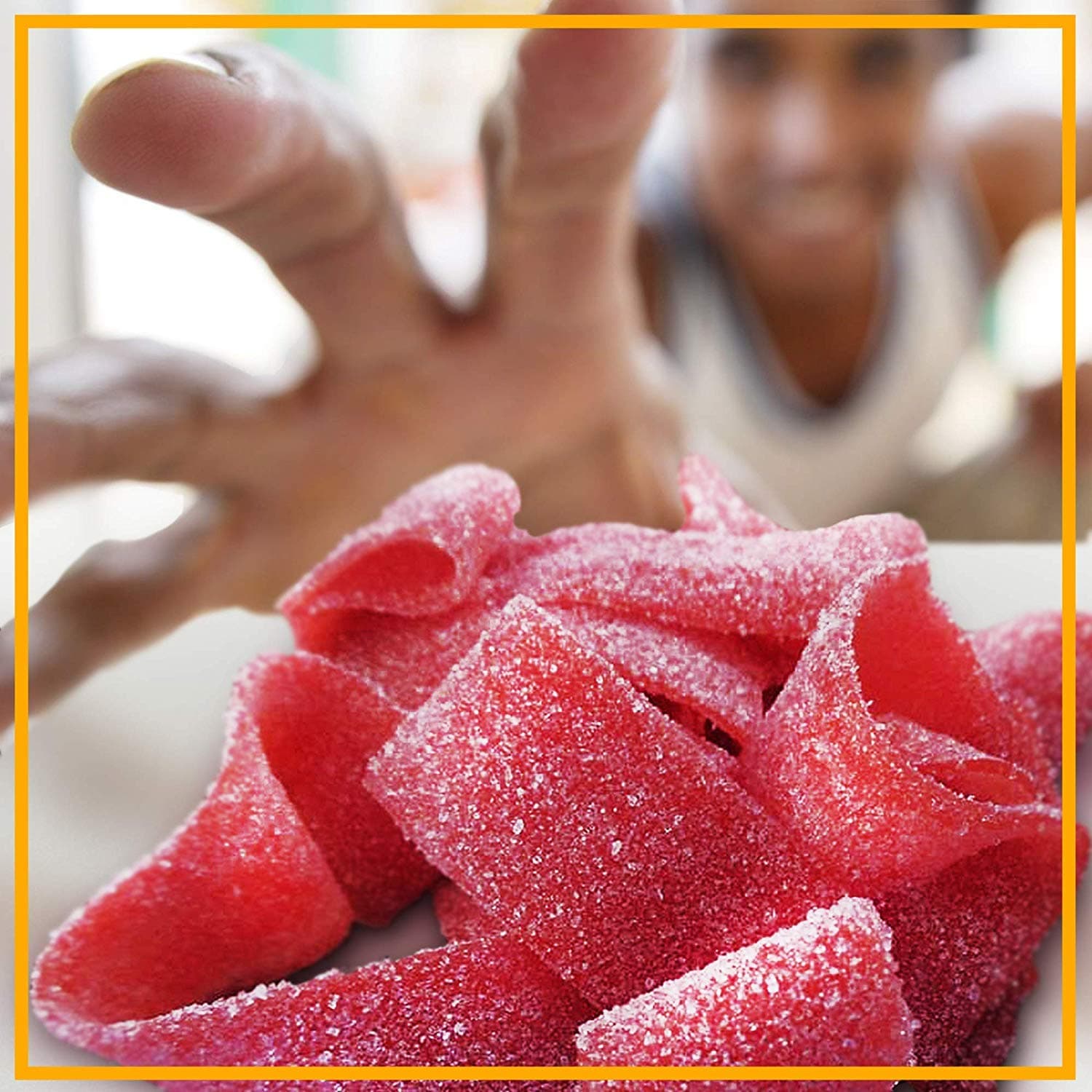 Crack Seed Lychee Belt Strips with Li Hing Mui Plum Powder - Hawaiian Favorite - Sweet & Sour Soft Gummy Candy (2.7 oz)