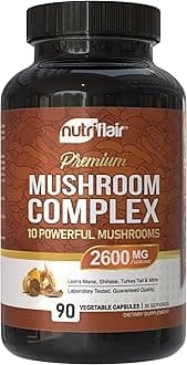 Visit the Store 10 Organic Mushroom Supplement 90 Capsules (2600mg)