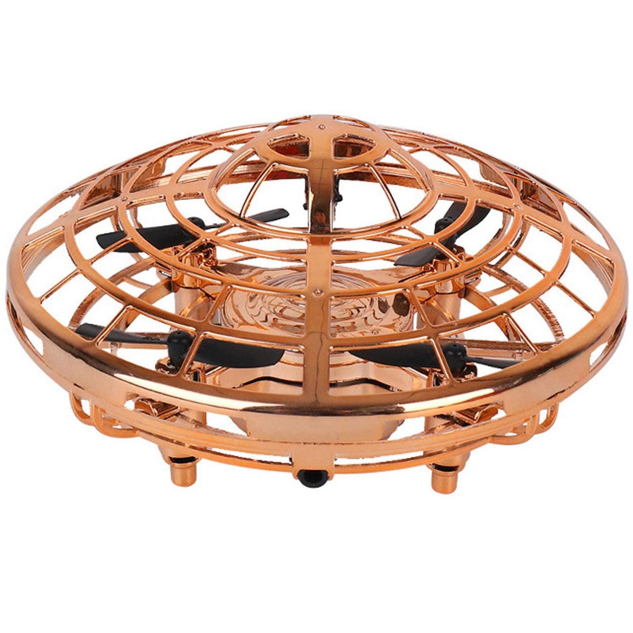 TMANGO UFO Hand-Controlled Mini Drones Toys, Upgraded 5 Infrared Sensors, 2-Speed Interactive Flying Orb, 360°Rotating Flying Ball with LED Light for Kids, Boys & Girls (Gold)