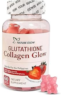 Growtin Glutathione Collagen Glow Gummies - Fuel Your Beauty with Nature's Glow | Collagen Supplement for Radiant Skin | Glutathione Gummies for Natural Glow, Pink