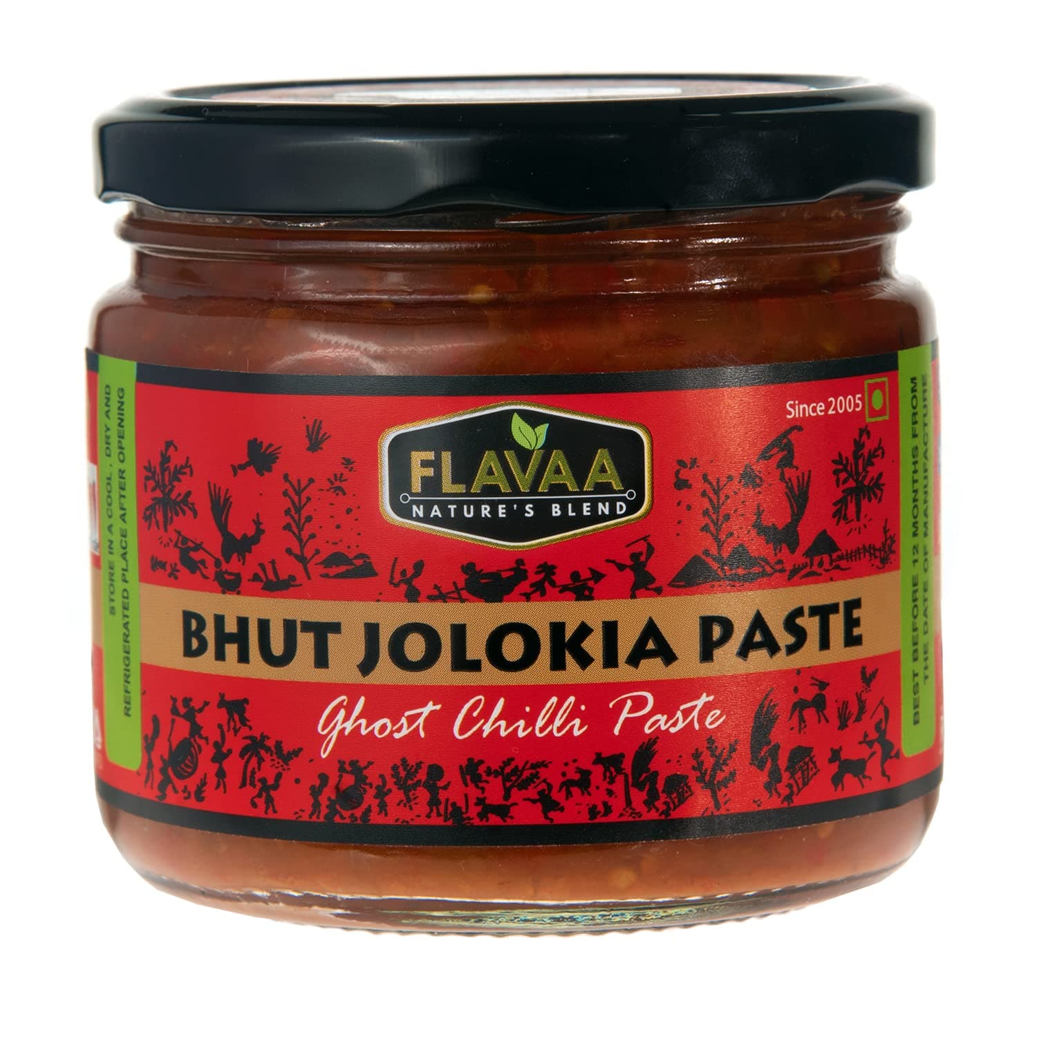Bhut Jolokia Ghost Pepper Hot Red Chilli Cooking Paste in Glass Jar 250 grams