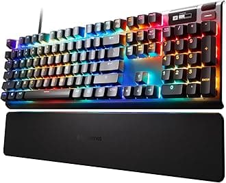 SteelSeries Apex Pro Mechanical Gaming Keyboard – Adjustable Actuation Switches – World’s Fastest Mechanical Keyboard – OLED Smart Display – RGB Backlit
