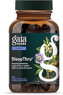 SleepThru - Natural Sleep Support Supplement with Organic Ashwagandha Root, Organic Magnolia Bark, Passionflower, and Jujube Date - 120 Vegan Liquid Phyto-Capsules (60-Day Supply)