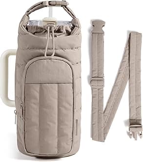 Water Bottle Holder Bag with Strap, 40/32 oz Gym Accessories with Phone Pocket, Sling Bag Purses for Women