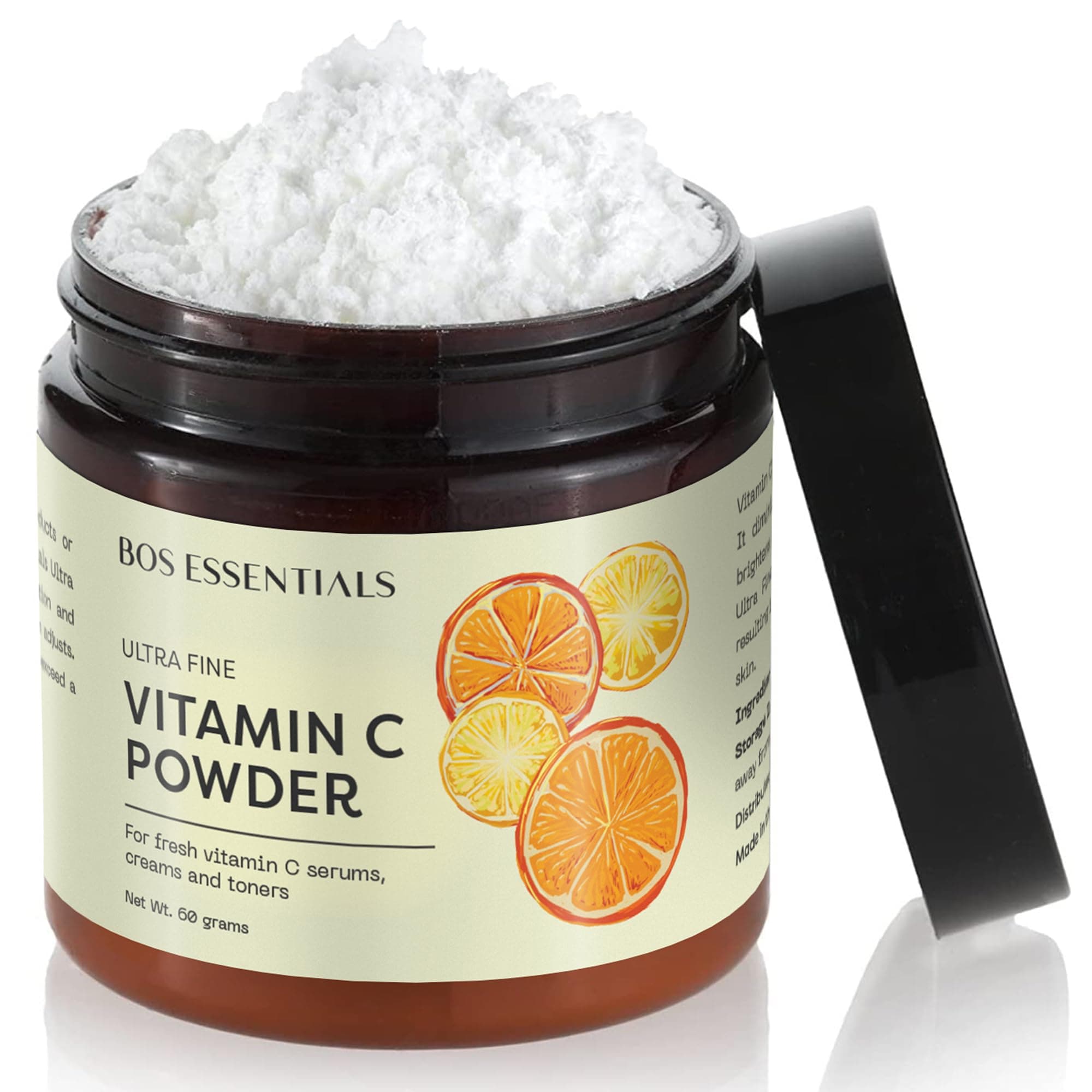 Ultra Fine Vitamin C Powder, 100% Pure Ascorbic Acid, Non-GMO, Cosmetic-Grade, Dissolves Instantly for DIY Serums, creams, and toners