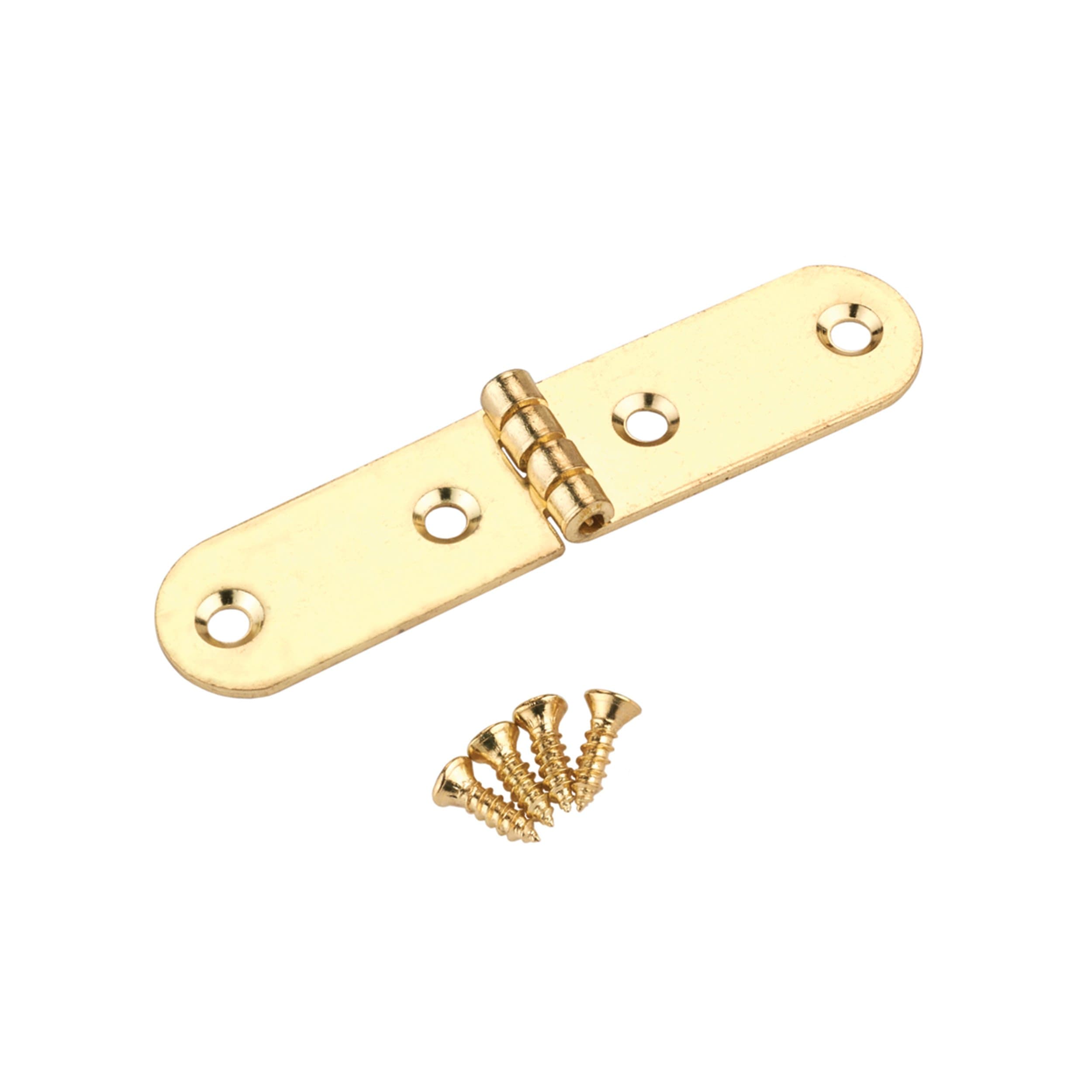 Single Small Utility Hinge Brass Plated 56Mm X 13Mm