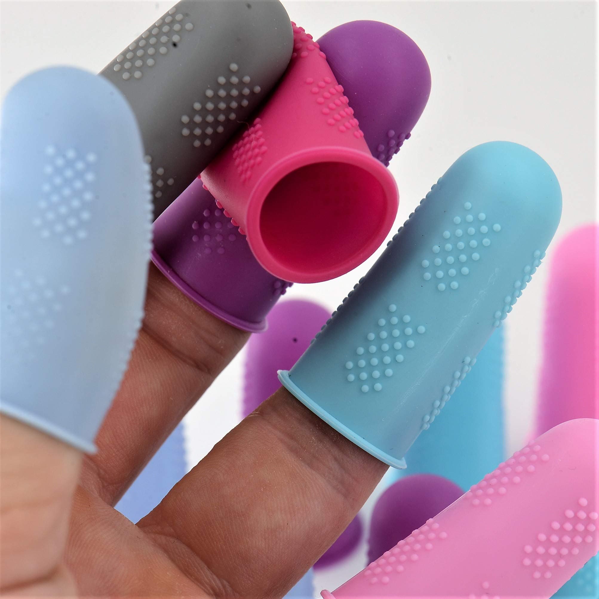 - Finger Protectors [Flex Series - 18-Pack] Silicone NonStick Tip Covers [All in Size Small - 3 of Each Color in 6 Colors] for Hot Glue/Sewing/Wax/Rosin/Resin/Honey/Adhesives