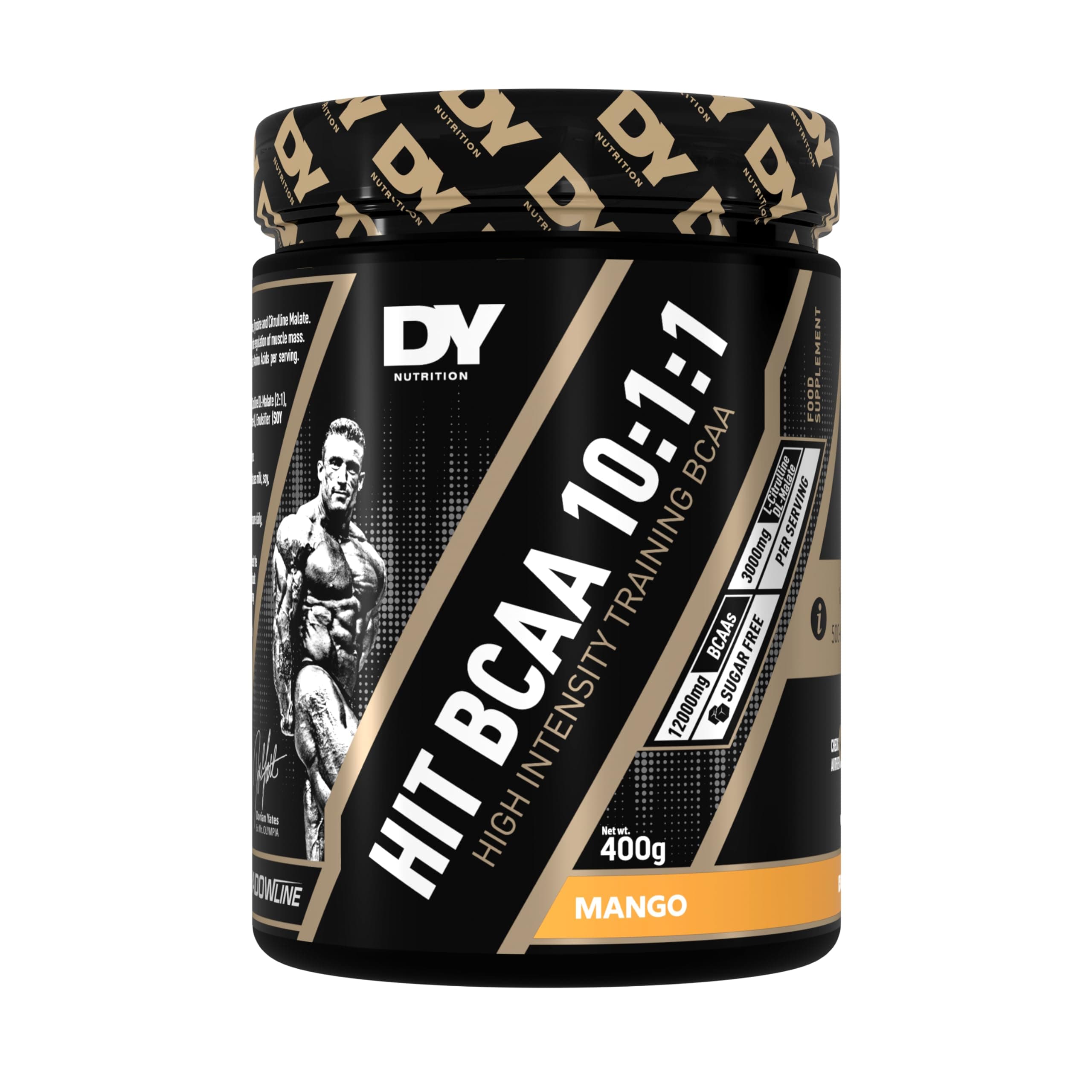 HIT BCAA 10:1:1 (Mango) with L-Citrulline Malate, Beta Alanine + 12g of Branch Chain Amino Acids 400g Powder, 20 Servings - Optimal Pump & Performance | Non Stim Pre & Intra Workout