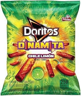 Doritos Dinamita Chile Limon Sazonado Flavored Tortilla Chips 1.75 Ounce (12 Plastic Bag)