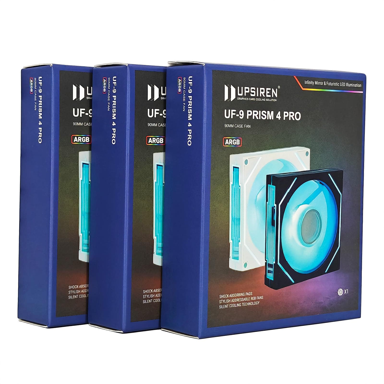 UPSIREN 92mm Computer CASE Cooling Fan, 4pin PWM SFF PC, 25mm Thick, 1200/2500RPM Speed, 40/65CFM, Silent CPU Cooling Fan (3PCS, Black, 9CM)